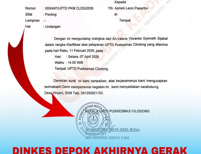 Dinkes Depok Gerak Setelah Viral: dr. Juri Hendrajadi, M.P.H. Kirim Surat Undangan Klarifikasi Kasus Dugaan Kesalahan Obat Balita di Puskesmas Cilodong