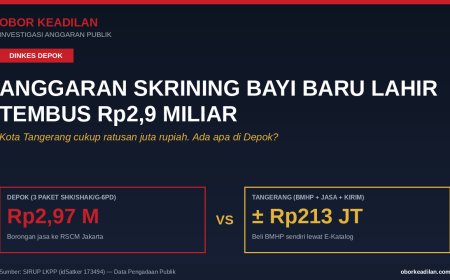 Anggaran Skrining Bayi Baru Lahir Dinkes Depok Tembus Rp2,9 Miliar, Tangerang Cukup Ratusan Juta — Ada Apa?