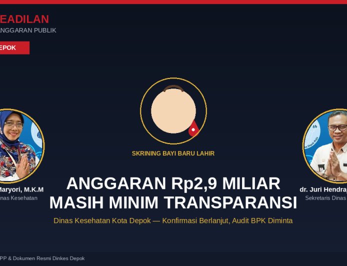 Dua Kali Disurati, Dinkes Depok Masih 'Kunci Mulut' soal Anggaran Rp2,9 Miliar — Obor Keadilan Tarik BPKP dan BPK Turun Tangan