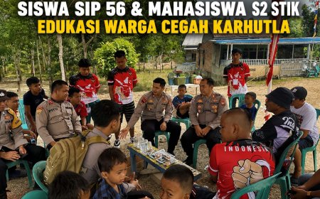 Siswa SIP 56 dan Mahasiswa S2 STIK Turun ke Talang Bulang, Edukasi Warga Cegah Karhutla