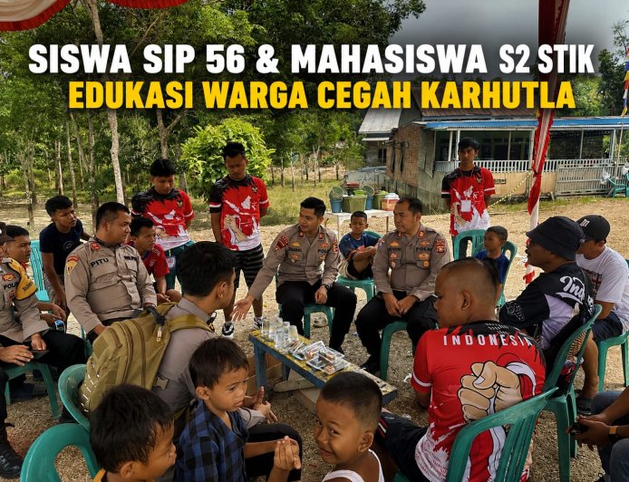 Siswa SIP 56 dan Mahasiswa S2 STIK Turun ke Talang Bulang, Edukasi Warga Cegah Karhutla