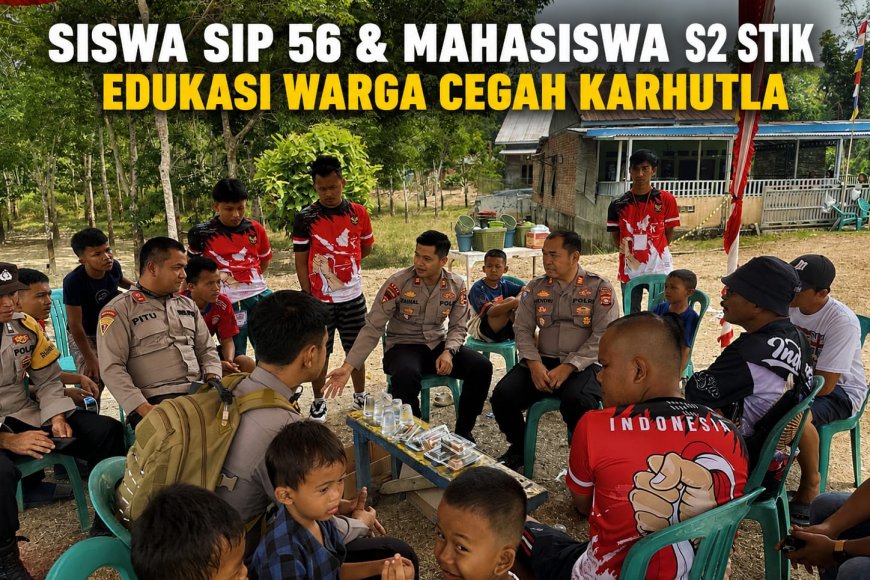 Siswa SIP 56 dan Mahasiswa S2 STIK Turun ke Talang Bulang, Edukasi Warga Cegah Karhutla