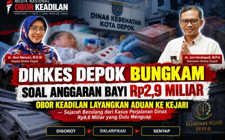 Dinkes Depok Bungkam Soal Anggaran Bayi Rp2,9 Miliar, Obor Keadilan Layangkan Aduan ke Kejari — Sejarah Berulang dari Kasus Perjalanan Dinas Rp9,6 Miliar yang Dulu Menguap