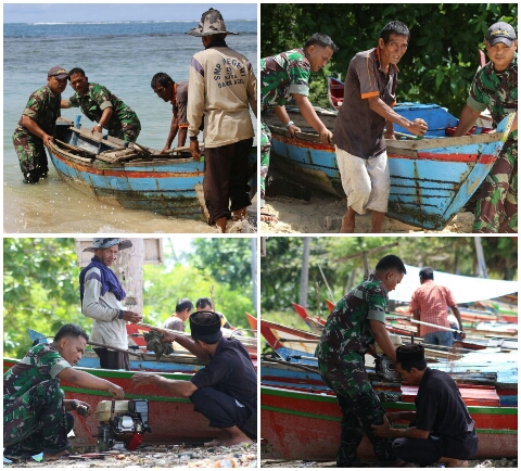 KEDEKATAN TNI-AD ACEH SELATAN DENGAN PARA NELAYAN, SEBAGAI BENTUK MOTIVASI UNTUK SAMA-SAMA MENJAGA LAUT INDONESIA
