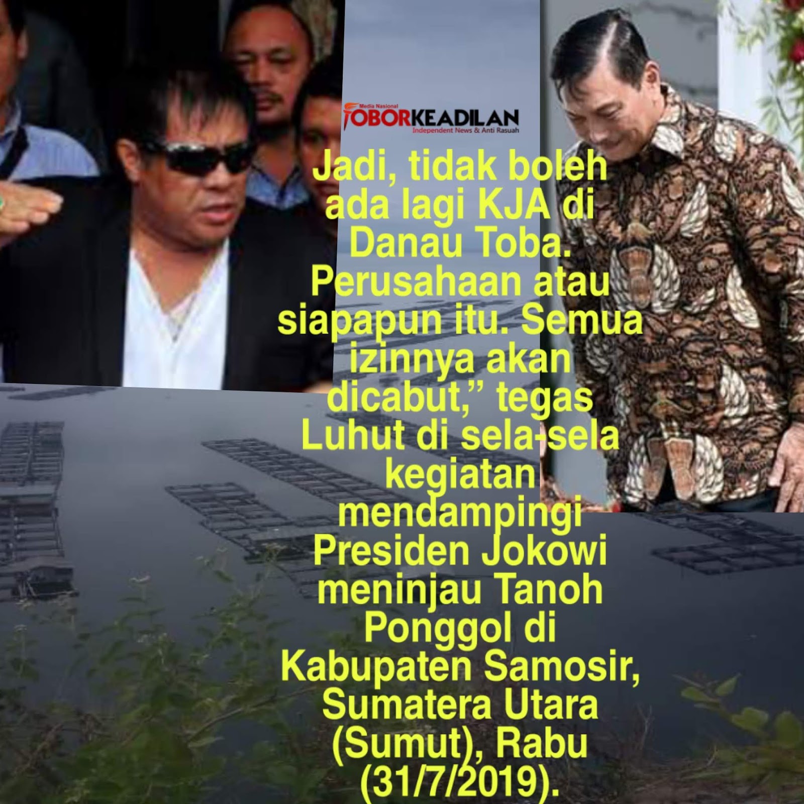 Andar GACD: Agar LBP Tunaikan Janji Mencabut Izin dan Pengusiran Perusahaan Perusak Danau Toba 