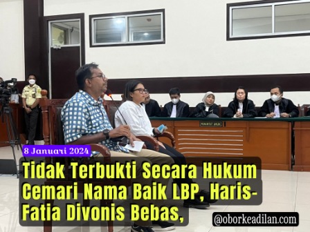 Breaking News, Terkait Kasus Lord Luhut, Haris Azhar dan Fatia Divonis Bebas 