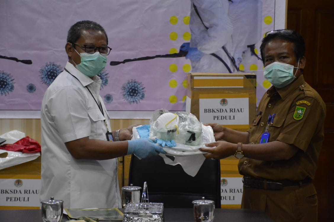 Balai Besar KSDA Riau Salurkan Bantuan APD Untuk Tenaga Medis Penanganan Pasien Corona Di Riau.