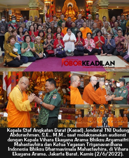 Vihara Ekayana Arama Jakarta Barat, Mendapatkan Kunjungan Kehormatan KASAD Jenderal TNI Dudung Abdurachman, S.E., M.M.