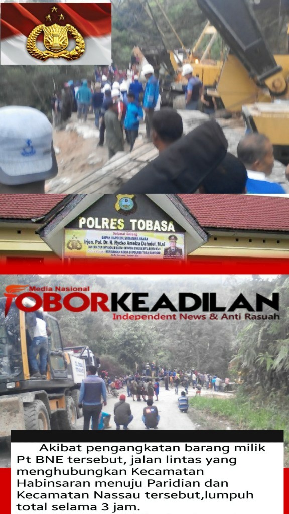 Demi PT. BNE Oknum Polisi Tobasa Mengajak Duel Seorang Wartawan Terkait Penutupan Jalan Umum