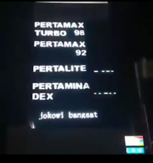 Kalimat Hinaan Nama Megawati Dan Jokowi Muncul di "Running Text" Totem SPBU Medan Sumut 