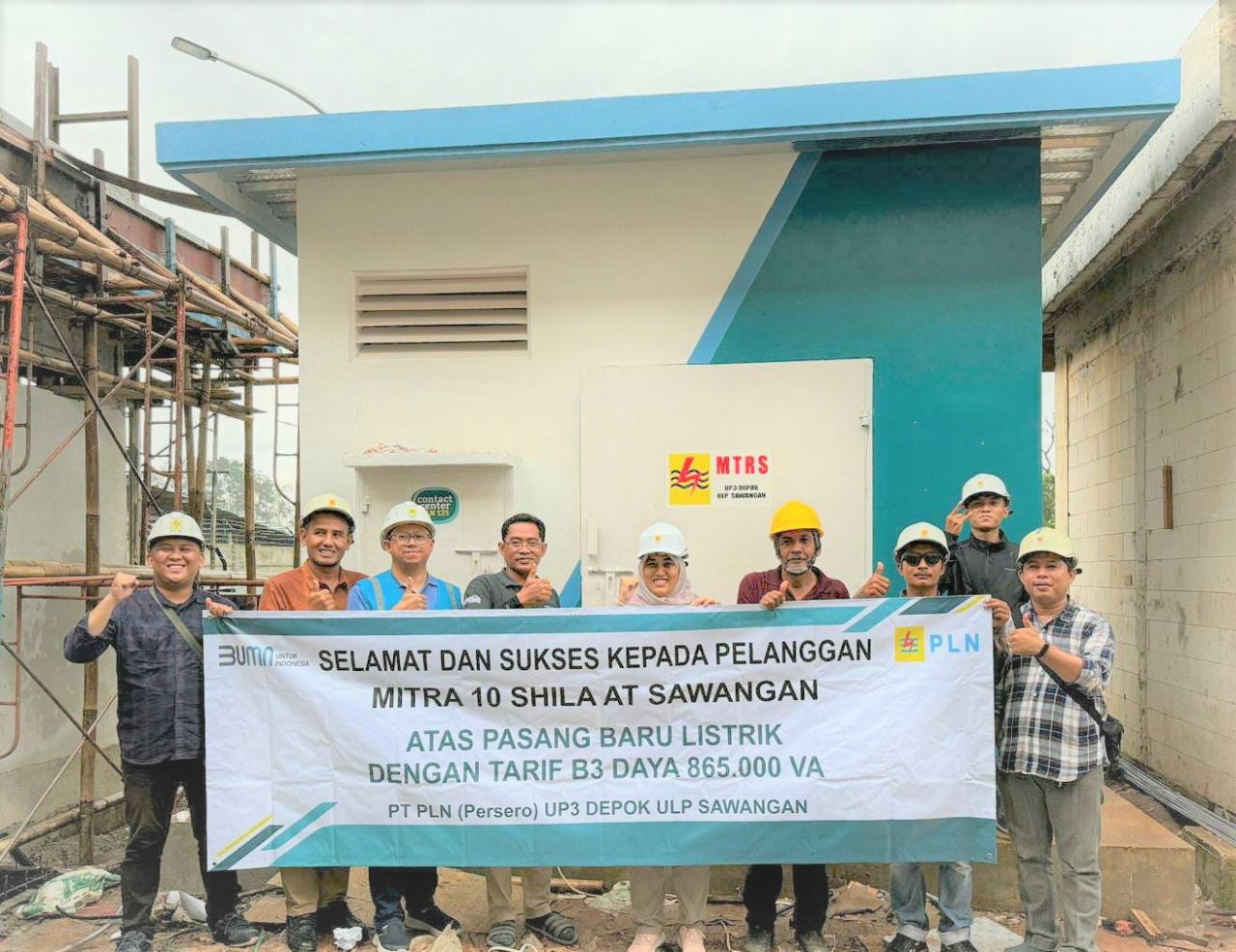 Layanan Sameday Service, PLN ULP Sawangan berhasil Energize Pasang Baru Mitra 10 Shila At Sawangan Daya 865.000 VA dalam Sehari