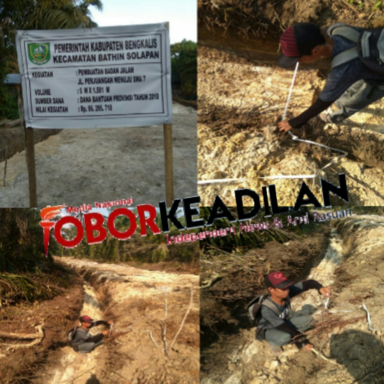 Pengerjaan Proyek Badan Di KUD Desa Petani Diduga Ukuran Tidak Sesuai Dengan Plang Proyek