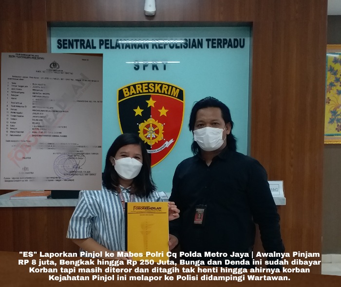 Bengkak Sampai 250 Juta, "EA" Didampingi Jurnalis, Laporkan Pinjol ke Polda Metro Jaya