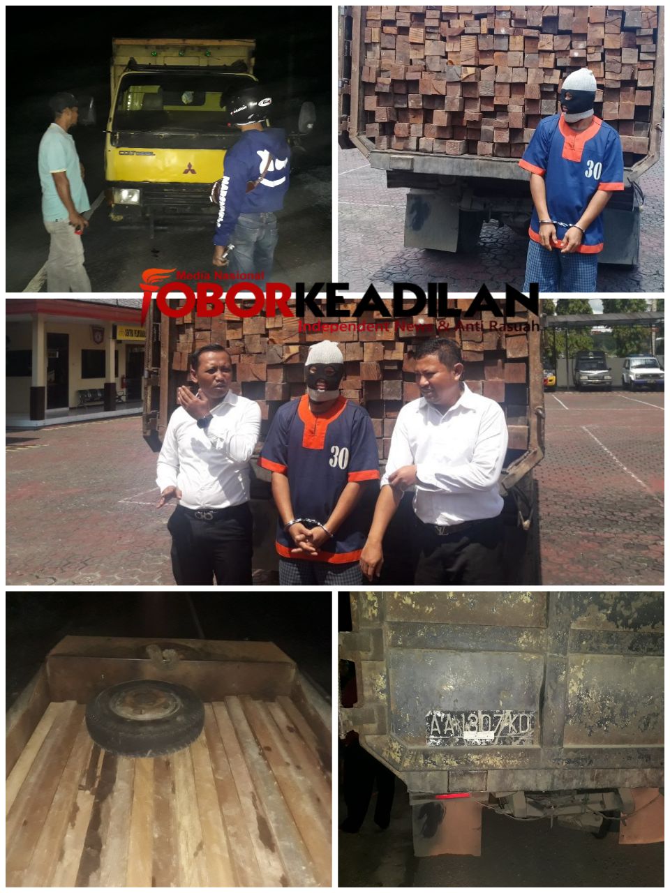BAWA KAYU ULIN OLAHAN ILLEGAL WARGA JAMBU DI GIRING KE POLRES BARUT