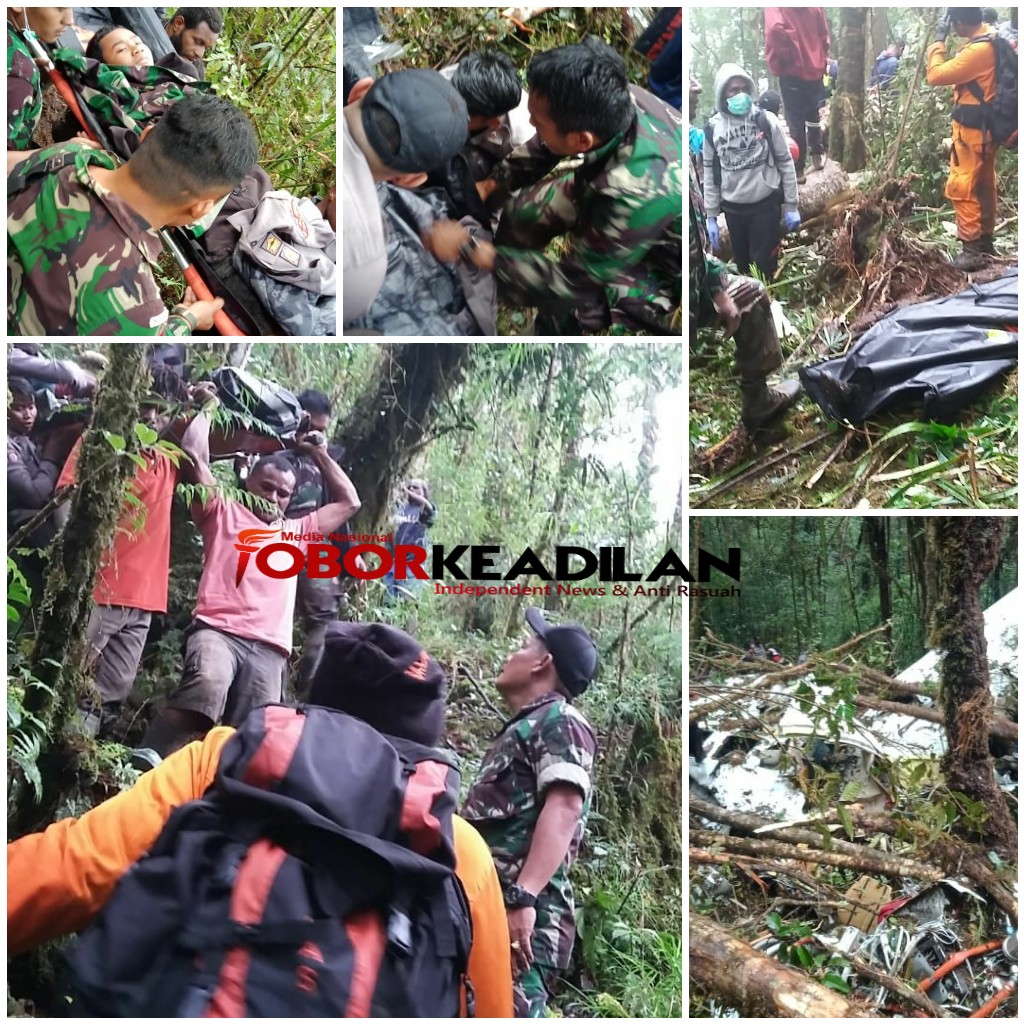Tim SAR Lakukan Proses Evakuasi Korban Pesawat Dimonim Air PK-HVQ