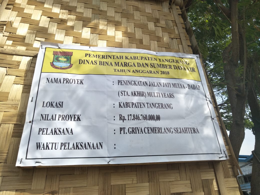 Proses Pengerjaan Proyek Jatimulya - Dadap, Diduga bermasalah !