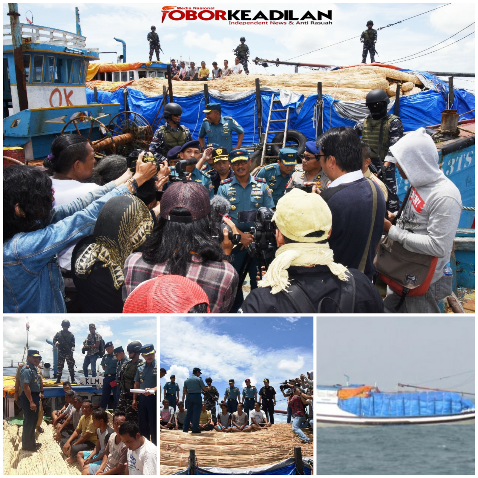 TNI AL LANTAMAL XII BERHASIL MENCIDUK LALU MEMPROSES HUKUM KAPAL PENYELUDUP ROTAN KE MALAYSIA 