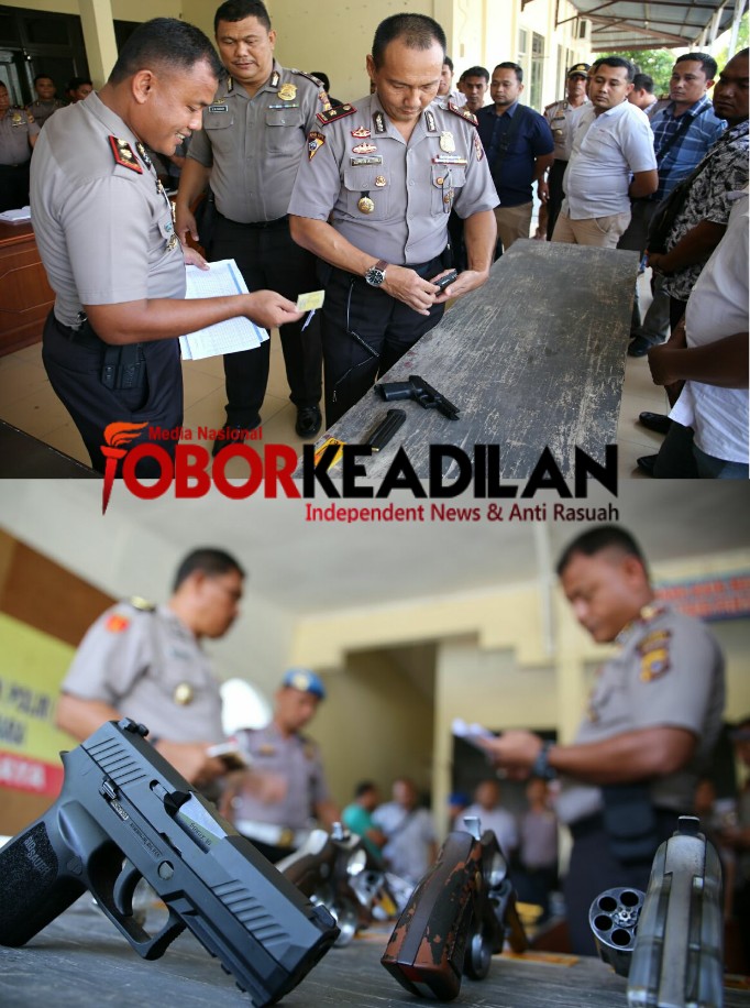 Polres Aceh Utara Periksa Senjata Dinas Anggota