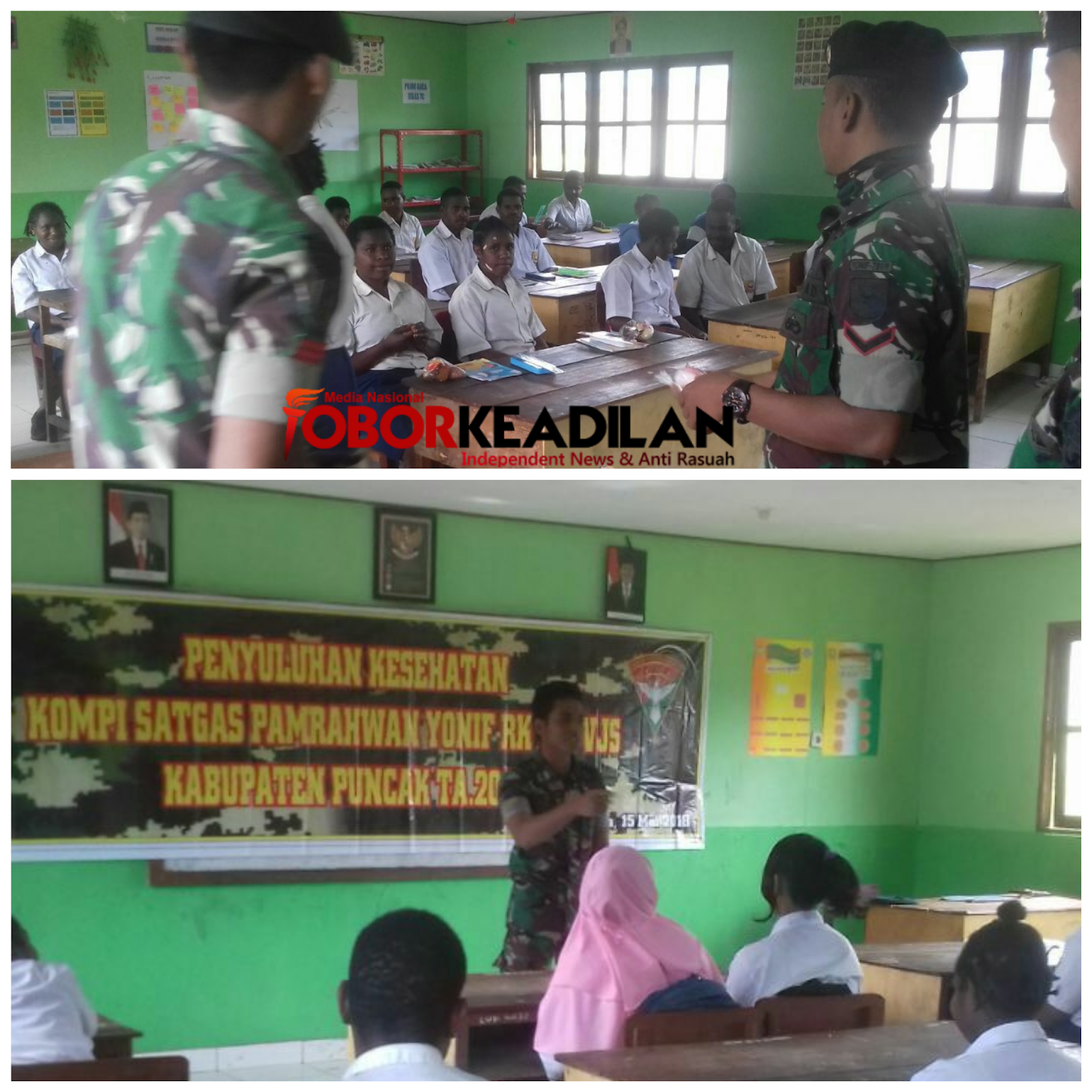 Yonif RK 751/VJS Adakan Penyuluhan Kesehatan Di SMP N. 1 Ilaga