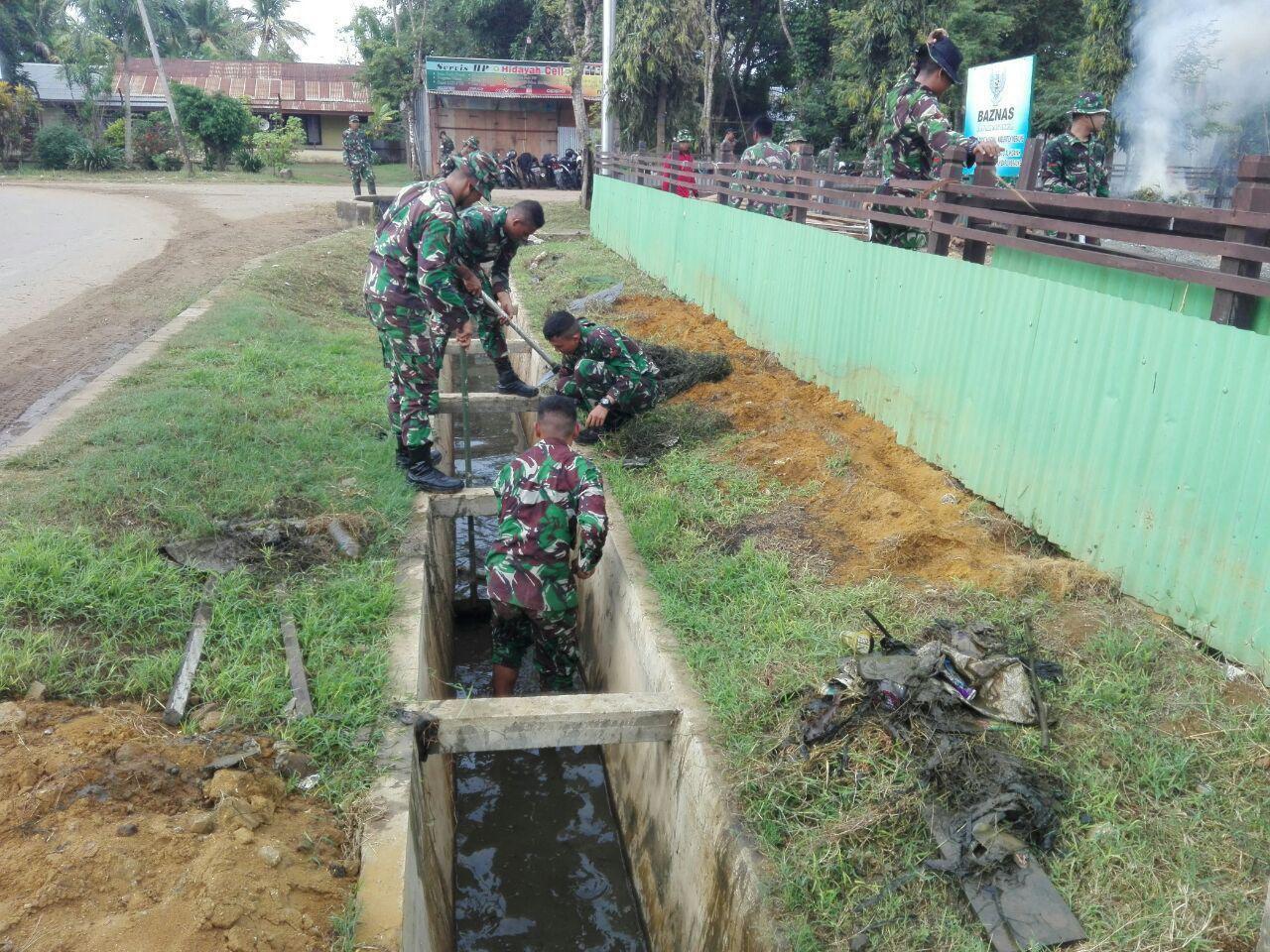 Kodim 1707/Merauke Laksanakan Karya Bhakti Dalam Rangka HUT Kodam XVII/Cenderawasih