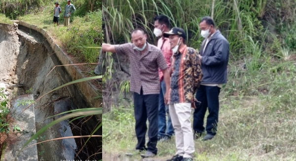 WAKIL BUPATI TINJAU LANGSUNG BENCANA LONGSOR di MATIO KECAMATAN BALIGE 