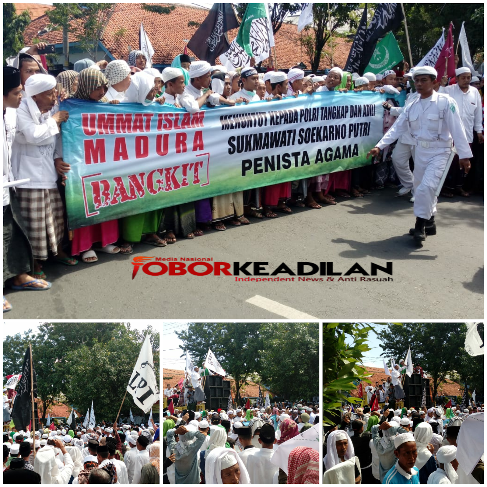 1.000 orang Massa GUIP ( Gerakan Umat Islam Pamekasan ) unjuk rasa Di Pamekasan tuntut adili Sukmawati