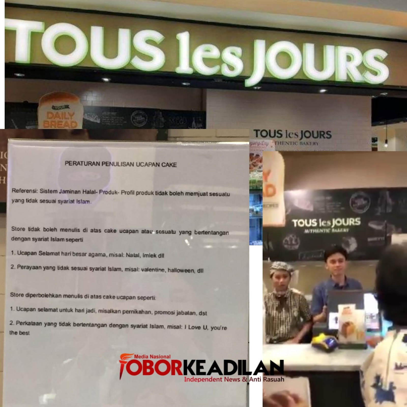 Intoleran, Toko Roti Les Jours Menolak Tulis Selamat Natal