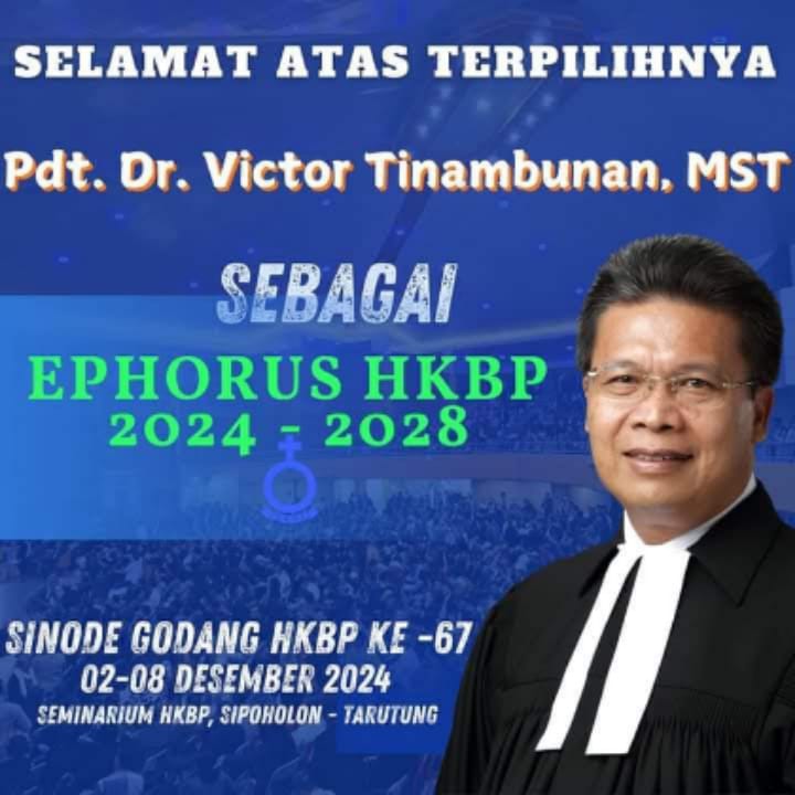 Pdt. Victor Tinambunan Terpilih sebagai Ephorus HKBP 2024-2028 dengan Dukungan Signifikan