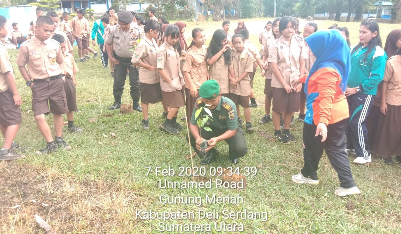 Danramil 22/GM Kapten Inf AT Panjaitan Dukung Penanaman Sejuta Pohon di Gunung Meriah