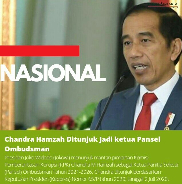 Andar; Minta Presiden Jokowi, Erik Tohir Segera Pecat Chandra Hamzah Komut BTN dan Batalkan Ketua Pansel Ombudsman, Dia Cacat Hukum