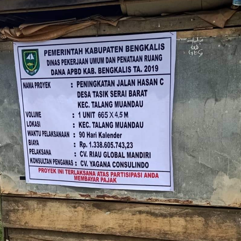 Ini Kondisi Jl. HASAN C Tasik Serai Barat Dipenuhi Lobang dan Retak dimana mana, Sidak Dewan 2019 Tak Berdampak?