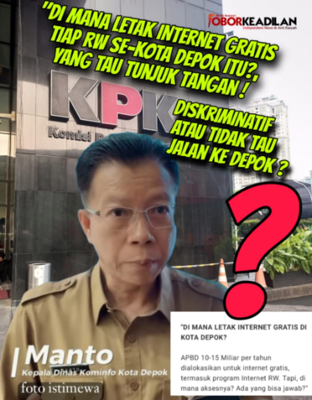 "Rp 12,99 Miliar untuk Internet Gratis Depok: Janji Palsu atau Ladang Korupsi?"