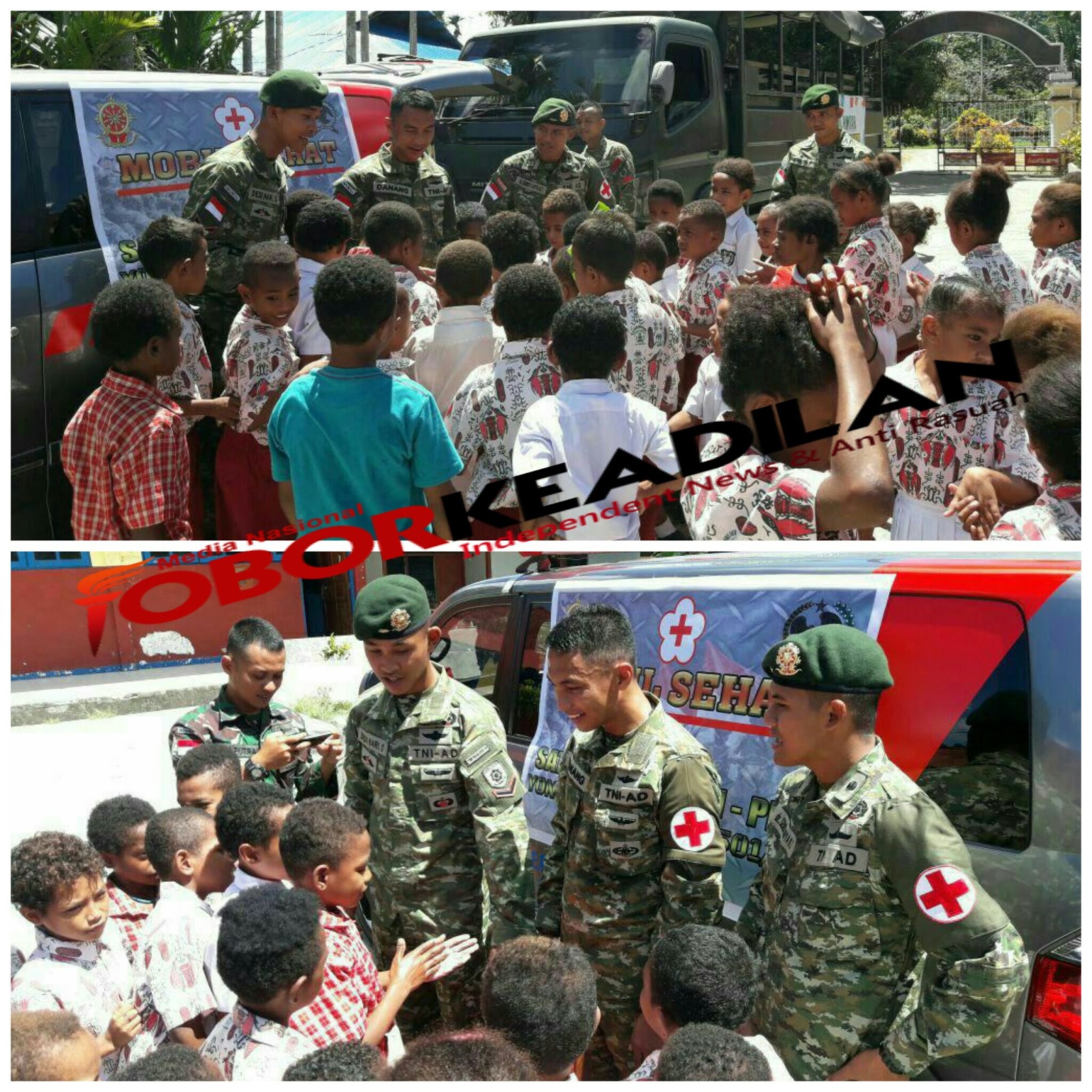 Satgas Pamtas RI-PNG Yonif Para Raider 501 Kostrad Tanamkan Pola Hidup Bersih Kepada Anak Usia Dini