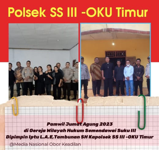 Kapolsek SS III -OKU Timur Iptu L.A.E Tambunan Bertindak Sebagai Kapamwil Pada Perayaan Jumat Agung 2023 