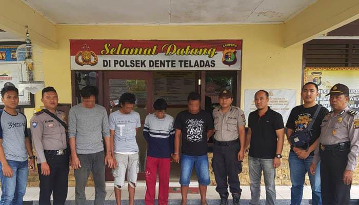 Polsek Dente Teladas Tangkap 4 Pelaku Spesialis Curat di Areal Tambak Udang