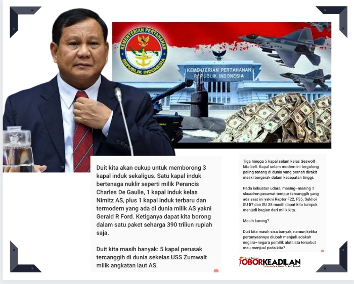 Prabowo Tidak Sedang Bikin Hoax, Rp 1.760 Triliun beli alutsista?"