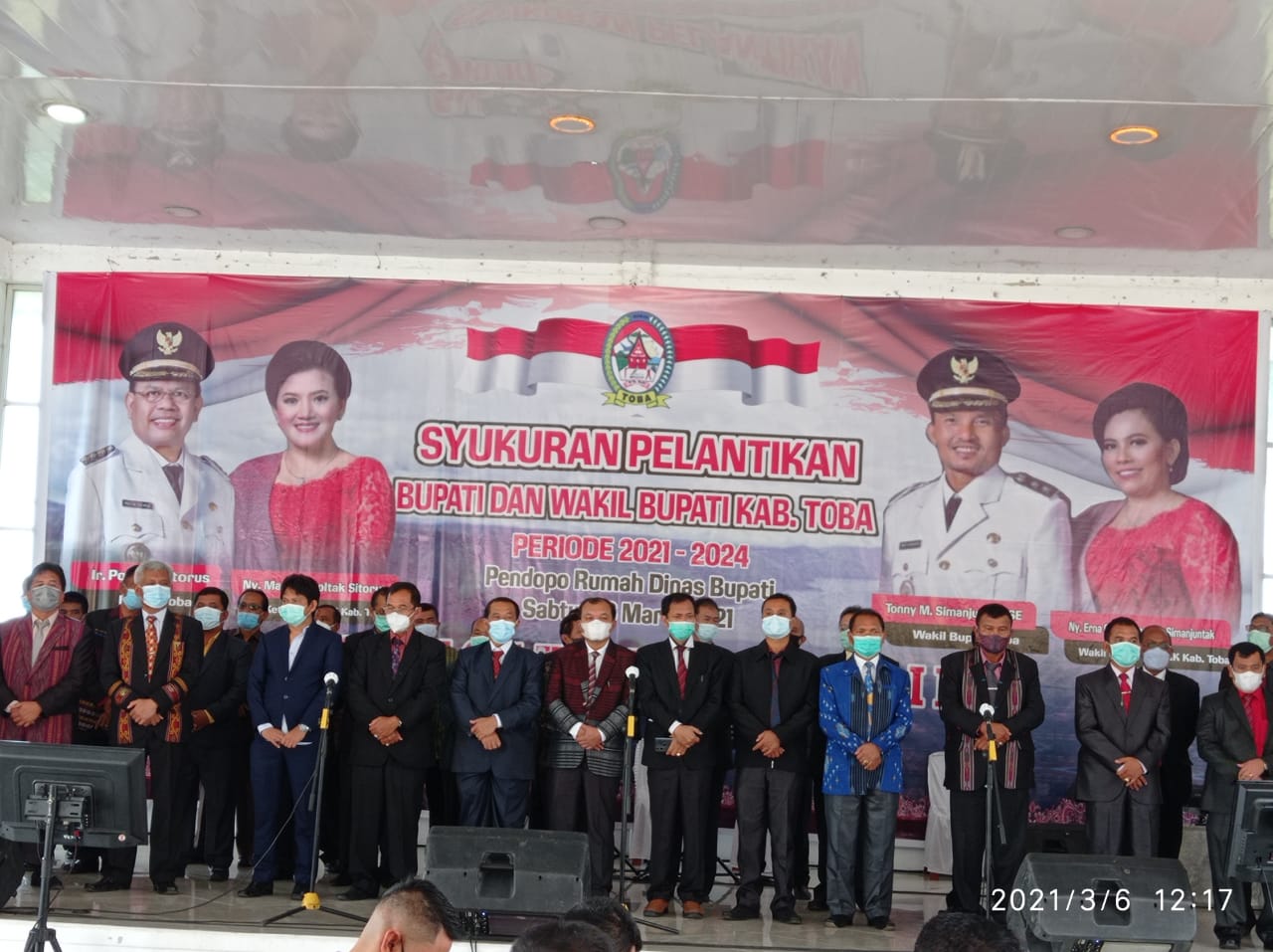 Syukuran Pelantikan Bupati dan Wakil Bupati Toba Berlangsung Sederhana Dengan Prokes