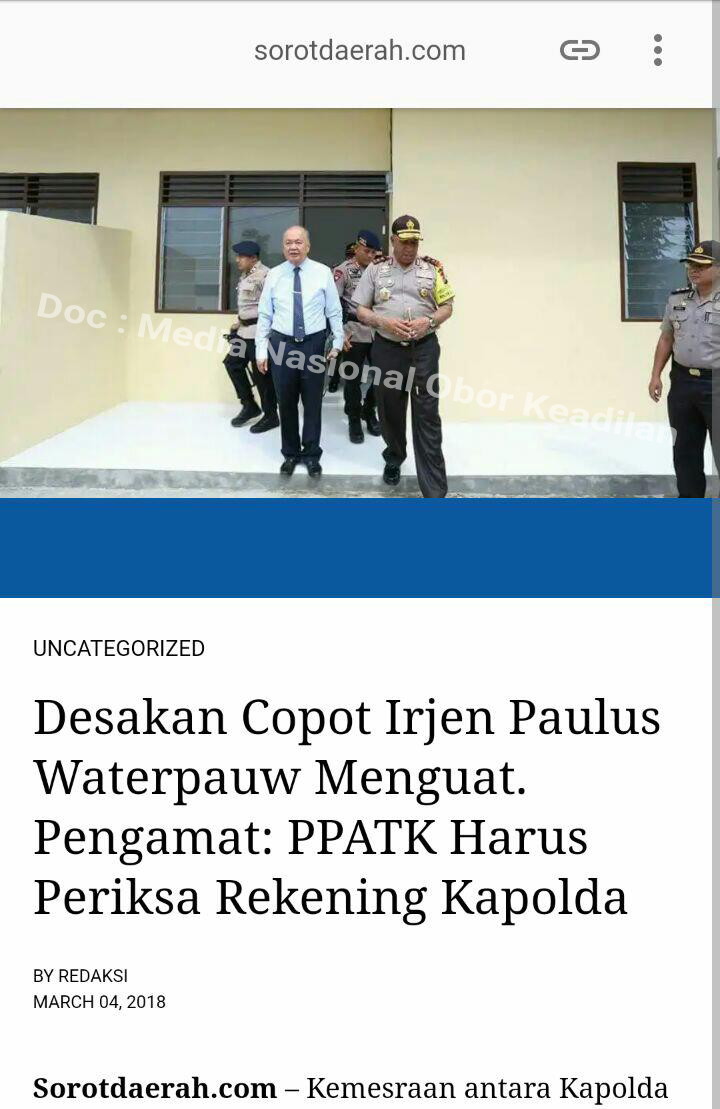 POLDA SUMUT MENGGILA BREDEL KEBEBASAN PERS , TANGKAP WARTWAN KARENA ISI BERITA TENTANG KAPOLDASU 