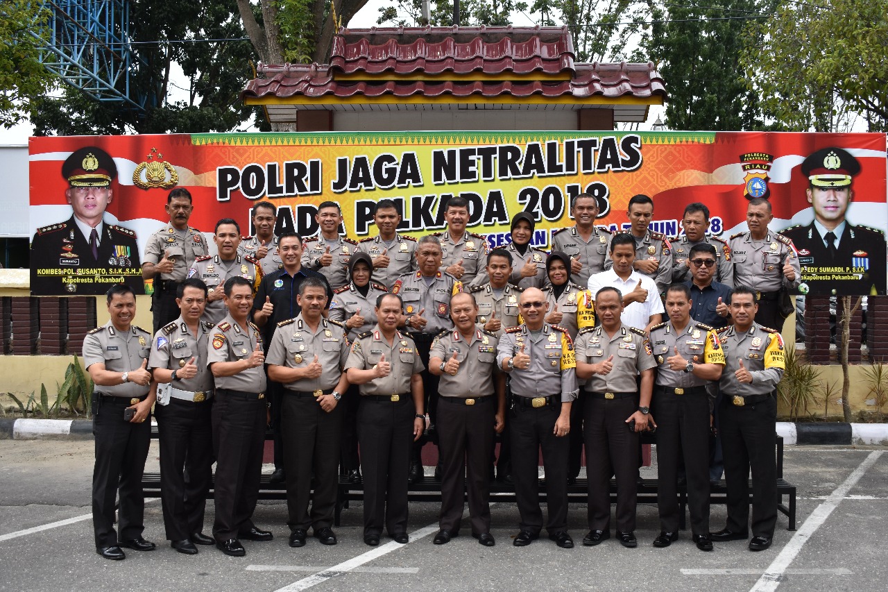 Tim Pamatwil Mabes Polri Dalam Rangka Asistensi Pilkada Tahun 2018, Kunjungi Polresta Pekanbaru.