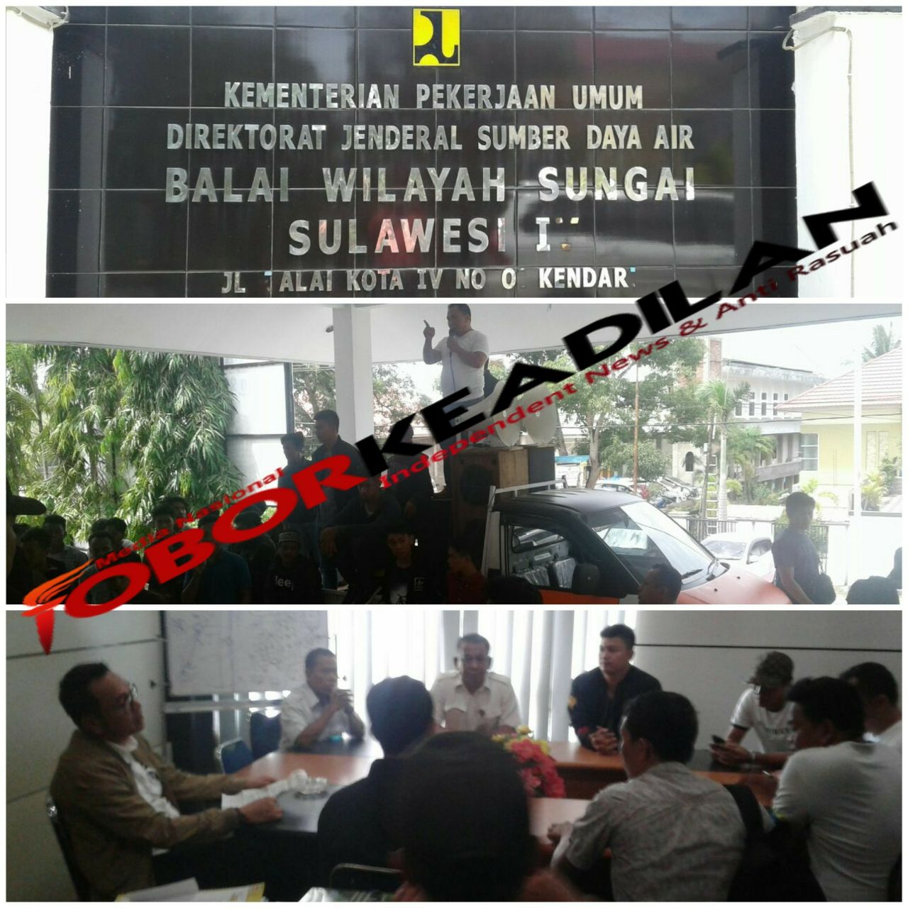 LASKAR ANOA SULAWESI TENGGARA, DEMO DIBALAI WILAYAH SUNGAI IV KENDARI, TERKAIT PENOLAKAN KONTRAKTOR DARI LUAR