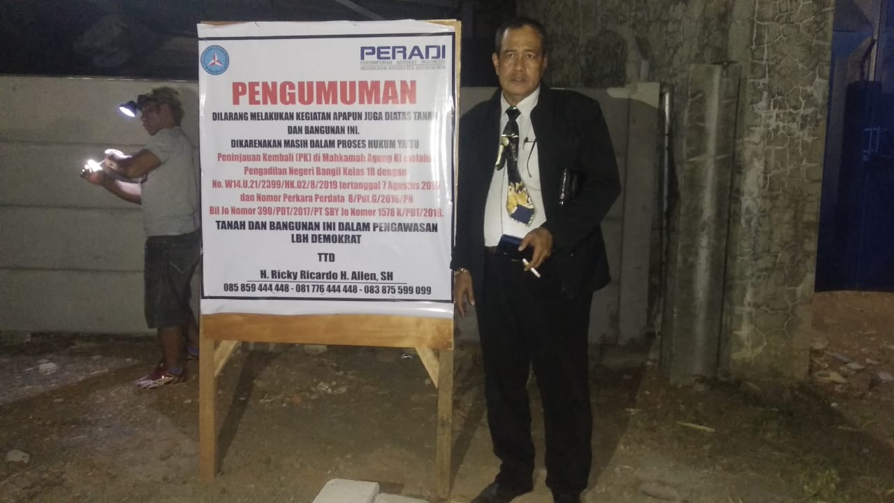 Stop Pembangunan Dilokasi Tanah Sengketa, Kuasa Hukum Paulus Bambang Harono. dkk, Kirim Somasi