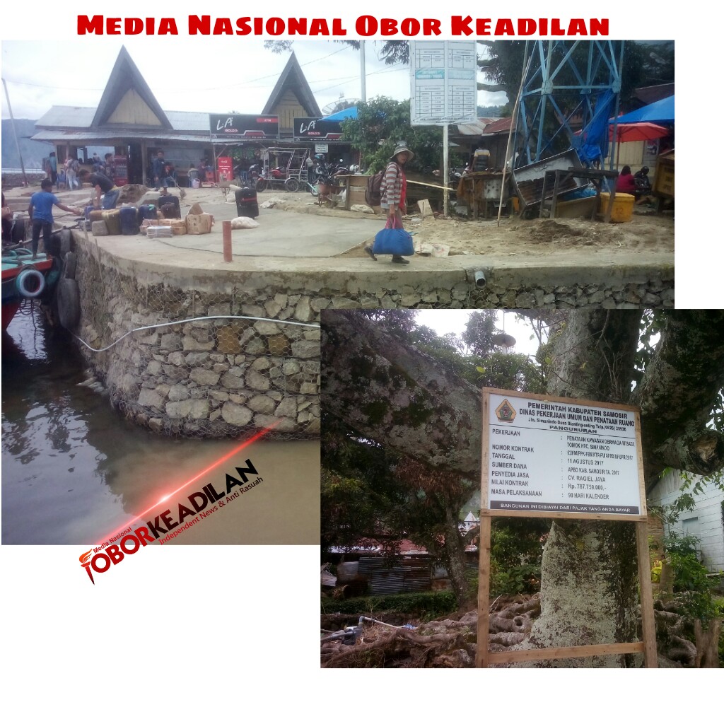 TOMOK AJIBATA , PENATAAN KAWASAN DERMAGA PENYEBERANGAN KECAMATAN SIMANINDO , DIDUGA TUMPANG TINDIH ANGGARAN 