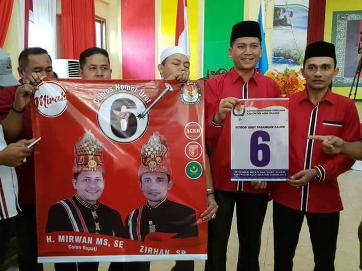 ZIRHAN, SP CABUP PEROLEH NOMOR URUT ENAM DAN MEMPERTEGAS BAHWA PERTANDA BAIK MENUJU KEMENANGAN