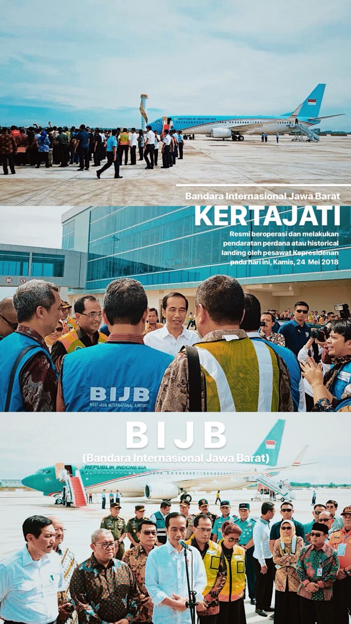 Presiden Jokowi Lakukan Pendaratan Perdana di Bandara Internasional Jawa Barat
