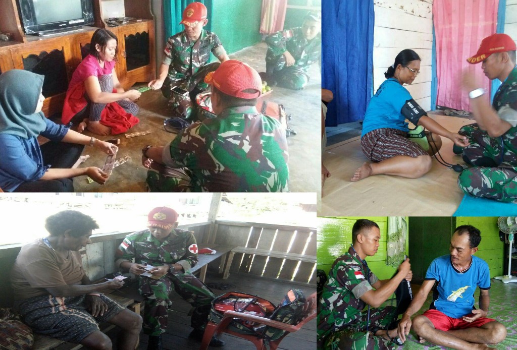 Bakti Sosial Dilakukan Tim Kesehatan Satgas Yonif PR 501 Kostrad Diperbatasan RI-PNG