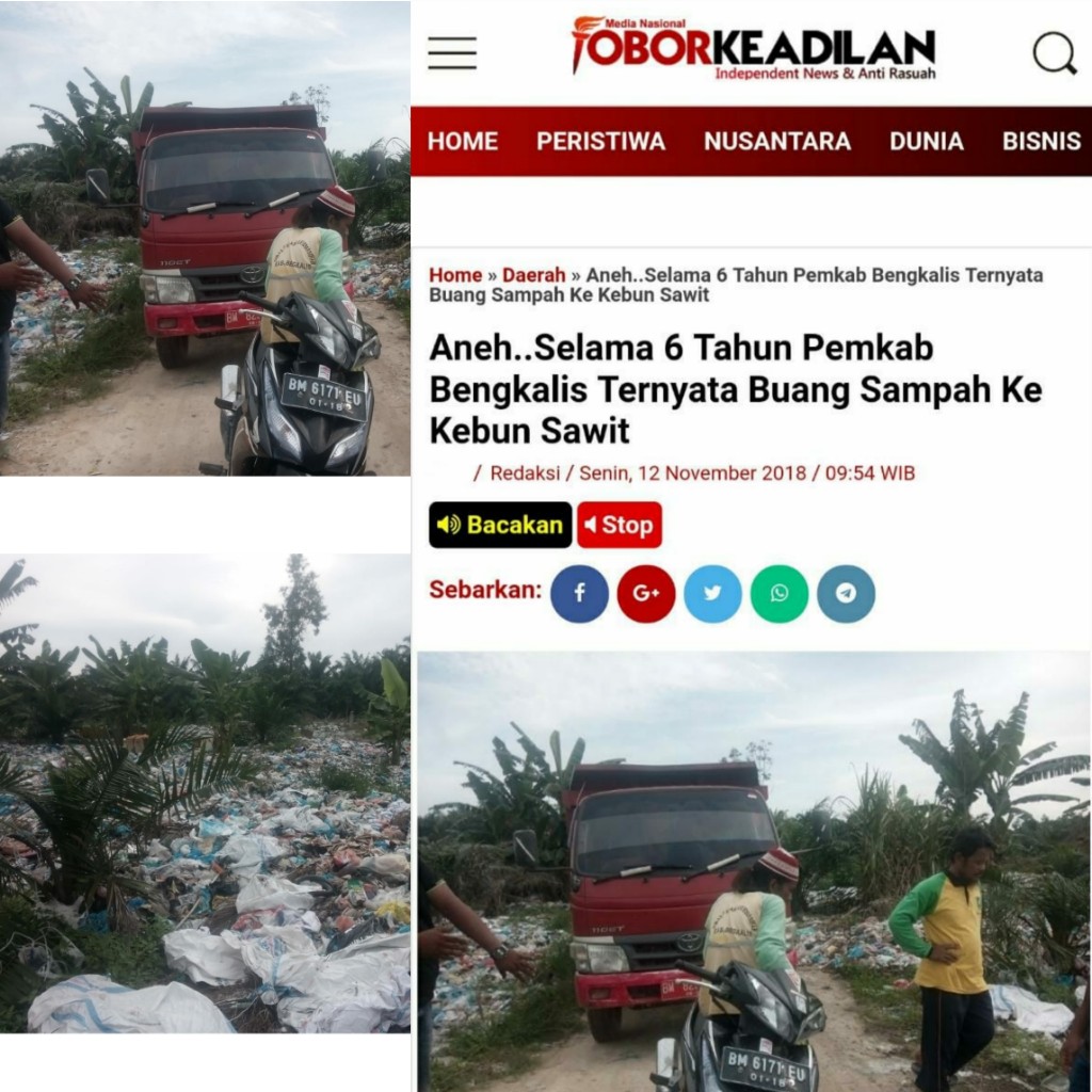 Bupati dan DPRD Kabupaten  Bengkalis Kompak Pura-pura Buta Huruf Sehingga Buang Sampah Ke Kebun Orang