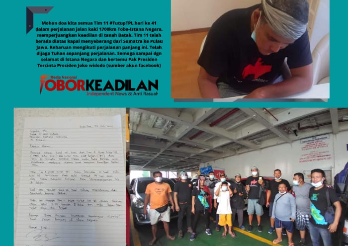TIM 11 Ajak Tutup TPL Tiba Di Pulau Jawa, Diatas Kapal Togu Simorangkir Tulis Surat ke Jokowi 