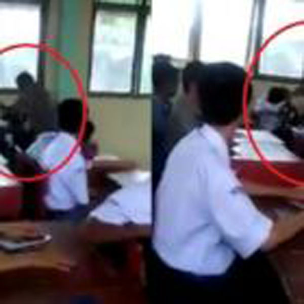 BIADAB , OKNUM GURU HAJAR SISWA SMP SAAT BELAJAR DI KELAS 