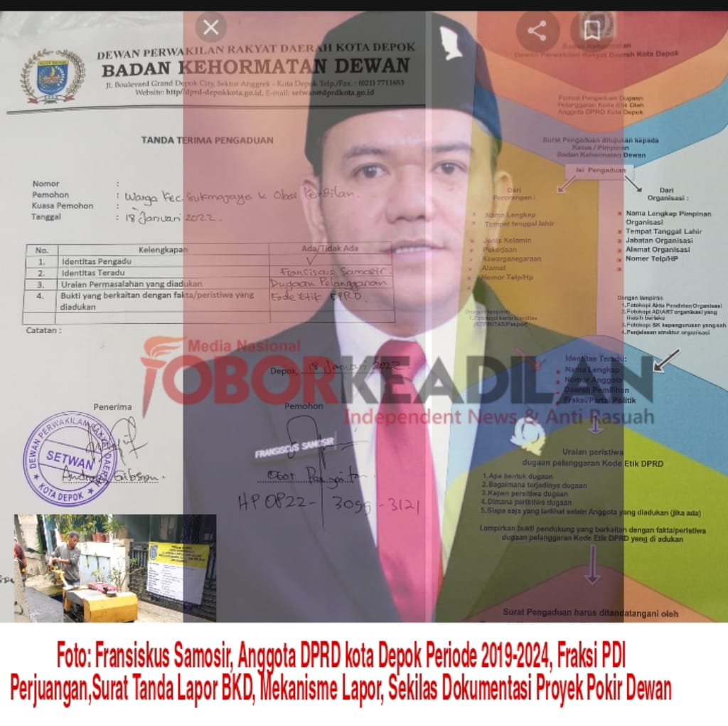 Sambangi BKD-DPRD Kota Depok, Obor Panjaitan Bersama Warga Melaporkan Fransiskus Samosir Diduga Main Proyek Dana Aspirasi