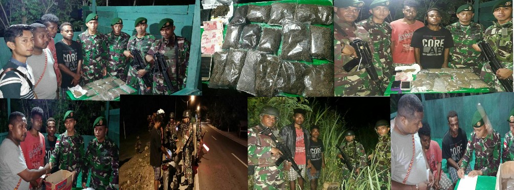 Dua Tersangka Pengedar Narkoba , Berhasil di Amankan Satgas Yonif PR 501 Kostrad, Jayapura 